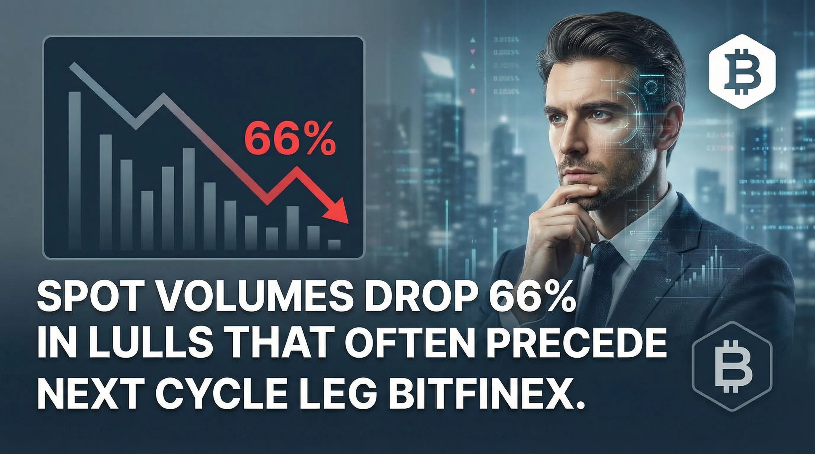 Bitfinex Analysts: 66% Plunge in Crypto Spot Volume Could Signal Next Bull Run